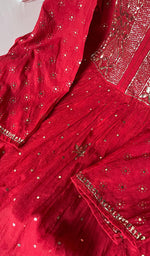 将图像加载到图库查看器中, Women's Lakhnavi Handcrafted Mul Chanderi Semi - Stitched Kurta And Dupatta Set - HONC0267213