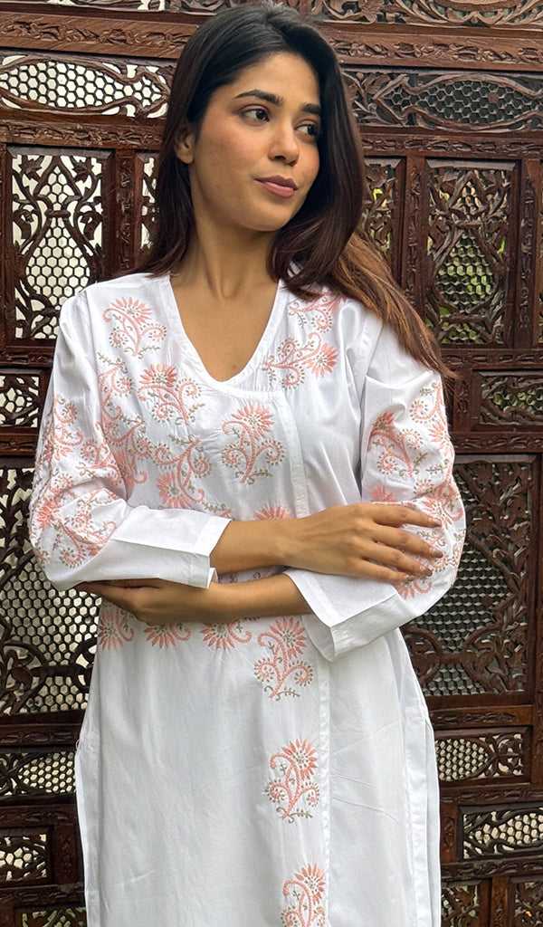 Women's Lucknowi Handcrafted Cotton Chikankari Kurti - HONC0276956