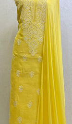 将图像加载到图库查看器中, Women's Lakhnavi Handcrafted Cotton Chikankari Suit Materia- HONC0157389
