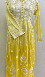 Load image into Gallery viewer, Women's Lucknowi Handcrafted Printed Cotton Chikankari Gown - HONC0150411