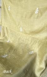 将图像加载到图库查看器中, Women's Lakhnavi Handcrafted Munga Silk Chikankari Unstitched Kurti Fabric - HONC0316124