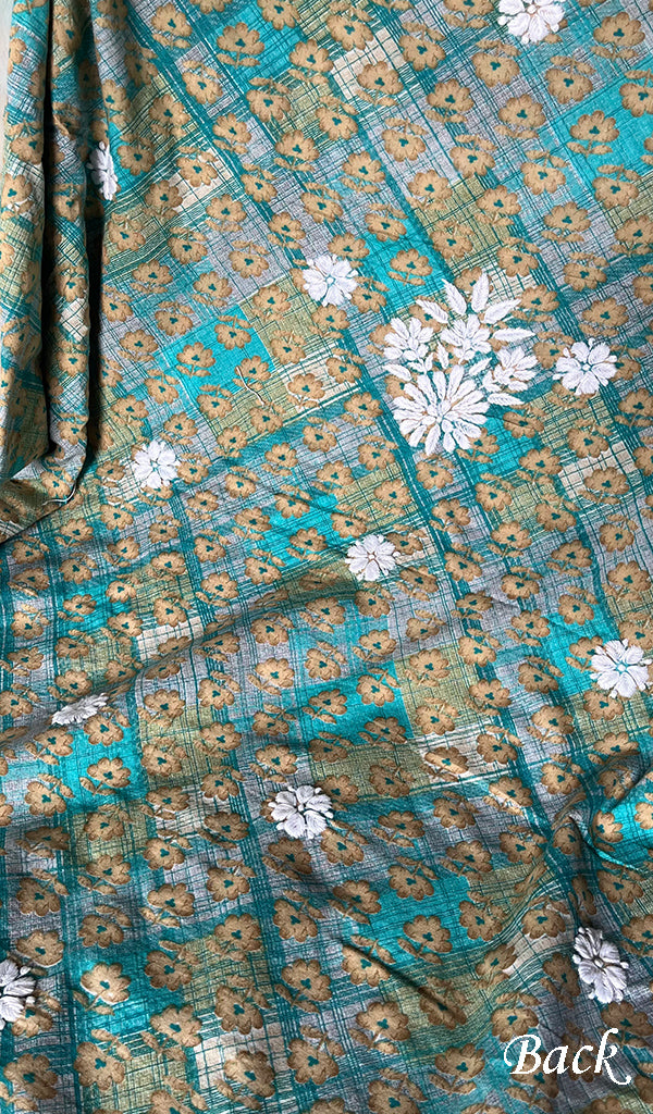 Women's Lakhnavi Handcrafted Cotton Chikankari Unstitched Kurti Fabric - HONC0284381