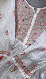 Load image into Gallery viewer, Women's Lakhnavi Handcrafted Mul Chanderi Semi - Stitched Kurta And Dupatta Set - HONC0266951