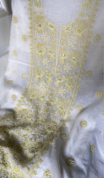 Load image into Gallery viewer, Women's Lakhnavi Handcrafted Mul Chanderi Unstitched Kurta And Dupatta Set - HONC0355844