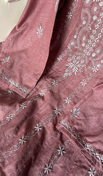 将图像加载到图库查看器中, Women's Lakhnavi Handcrafted Linen Cotton Semi -Stitched Anarkali And Dupatta Set - HONC0246474