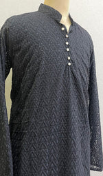 Load image into Gallery viewer, Men's Faux-Georgette Hakoba Kurta - HONC0186497