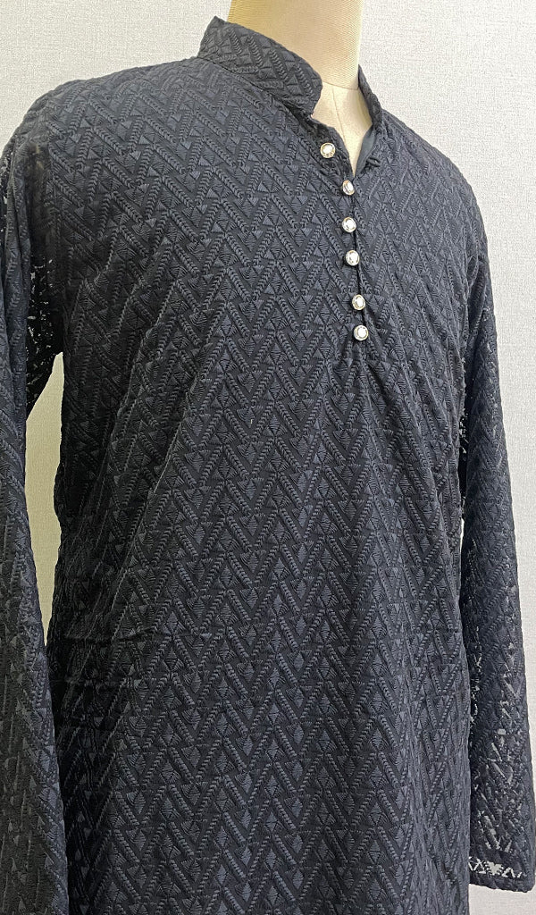 Men's Faux-Georgette Hakoba Kurta - HONC0186497