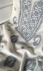 Load image into Gallery viewer, Women's Lakhnavi Handcrafted Unstitched Mul Chanderi Kurta And Dupatta Set - HONC03274830