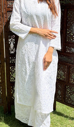将图像加载到图库查看器中, Women's Lucknowi Handcrafted Modal Cotton Chikankari Kurti - HONC0283435