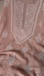 Load image into Gallery viewer, Women's Lakhnavi Handcrafted Pure Cotton Unstitched Kurta And Dupatta Set - HONC0185416