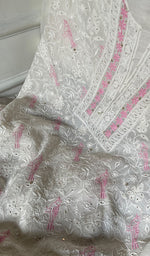 Load image into Gallery viewer, Women's Lakhnavi Handcrafted Mul Chanderi Unstitched Kurta And Dupatta Set- HONC02808920