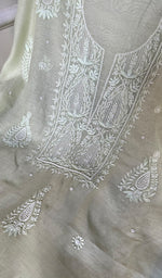 Load image into Gallery viewer, Women's Lakhnavi Handcrafted Mul Chanderi Chikankari Full Suit Material - HONC0279290