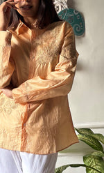 将图像加载到图库查看器中, Arohi Women's Lakhnavi Handcrafted Pure Manglore silk top with fine Chikankari - HONC0306900