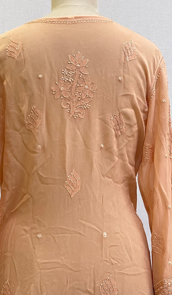 Women's Lakhnavi Handcrafted Viscose Georgette Chikankari Kurti - HONC0204832