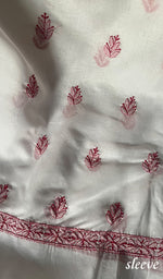 将图像加载到图库查看器中, Women's Lakhnavi Handcrafted Cotton Chikankari Unstitched Kurti Fabric - HONC0284339