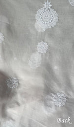 将图像加载到图库查看器中, Women's Lakhnavi Handcrafted Cotton Chikankari Unstitched Kurti Fabric - HONC0241714