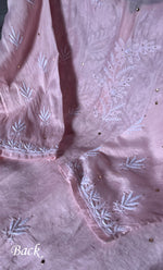 Load image into Gallery viewer, Women's Lakhnavi Handcrafted Mul Chanderi Semi - Stitched Kurta And Dupatta Set - HONC0258042