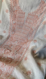 将图像加载到图库查看器中, Women's Lakhnavi Handcrafted Maheshwari Mul Chanderi Unstitched Kurta And Dupatta Set - HONC0271880
