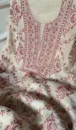 将图像加载到图库查看器中, Women's Lakhnavi Handcrafted Tissue Chanderi Unstitched Kurta And Dupatta Set - HONC0267043