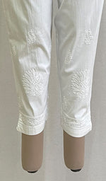Load image into Gallery viewer, Women's Lakhnavi Handcrafted Cotton Chikankari Pant - HONC0166249
