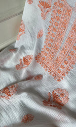 Load image into Gallery viewer, Women's Lucknowi Handcrafted Kota Cotton Chikankari Unstitched Kurta And Dupatta Set - HONC0305074