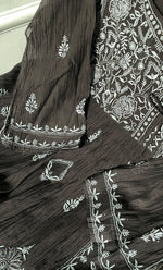 将图像加载到图库查看器中, Women's Lakhnavi Handcrafted Mul Chanderi Semi-Stitched Angrakha And Dupatta Set - HONC0281965