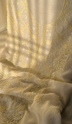 Load image into Gallery viewer, Women's Lakhnavi Handcrafted Mul Chanderi Unstitched Kurta And Dupatta Set - HONC0295587
