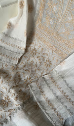 Load image into Gallery viewer, Women's Lakhnavi Handcrafted Mul Chanderi Semi - Stitched Kurta And Dupatta Set - HONC0239880