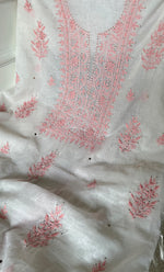 Load image into Gallery viewer, Women's Lakhnavi Handcrafted Unstitched Mul Chanderi Kurta And Dupatta Set - HONC0267155