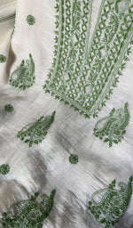 将图像加载到图库查看器中, Women's Lakhnavi Handcrafted Mul Chanderi Kurta And Dupatta Set - HONC0263963