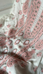 将图像加载到图库查看器中, Women's Lakhnavi Handcrafted Mul Chanderi Unstitched Kurta And Dupatta Set - HONC0365503