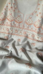 Load image into Gallery viewer, Women's Lakhnavi Handcrafted Chanderi Silk Unstitched Kurta And Dupatta Set - HONC015233