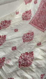 将图像加载到图库查看器中, Women's Lakhnavi Handcrafted Mul Chanderi Unstitched Kurta And Dupatta Set - HONC0369369