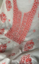 Load image into Gallery viewer, Women's Lakhnavi Handcrafted Mul Chanderi Unstitched Kurta And Dupatta Set- HONC0321881