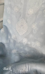 将图像加载到图库查看器中, Women's Lakhnavi Handcrafted Cotton Chikankari Unstitched Kurti Fabric - HONC0318477