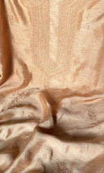 将图像加载到图库查看器中, Lucknowi Handcrafted Raw Silk Chikankari Unstitched Men's Kurta Fabric - HONC0288529