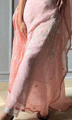 Load image into Gallery viewer, Rabia Women's Lucknowi Handcrafted Mul chanderi  Chikankari Kaftan - HONC0305457