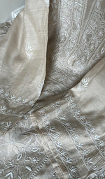 将图像加载到图库查看器中, Women's Lakhnavi Handcrafted Munga Silk Chikankari Semi - Stitched Anarkali And Dupatta Set- HONC0256132
