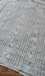 将图像加载到图库查看器中, Women's Lakhnavi Handcrafted Viscose Georgette Chikankari Kurti- HONC0276117
