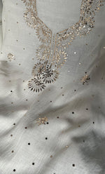 Load image into Gallery viewer, Women's Lakhnavi Handcrafted Mul Chanderi Unstitched Kurta And Dupatta Set- HONC0338724