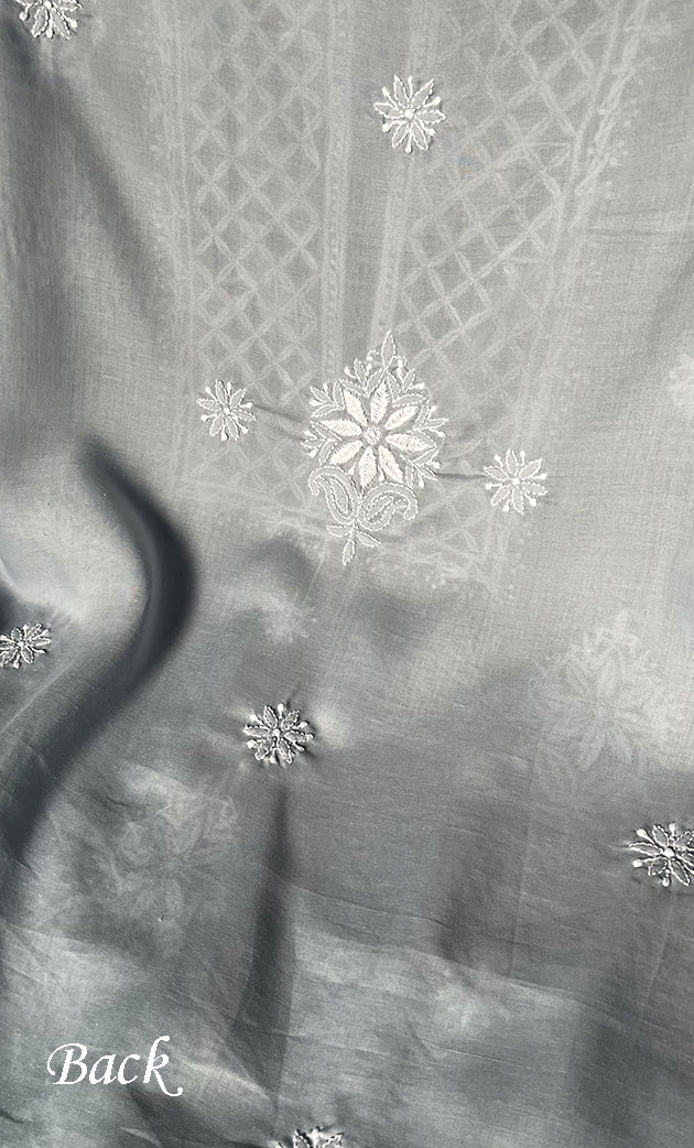 Women's Lakhnavi Handcrafted Cotton Chikankari Unstitched Kurti Fabric - HONC0302631