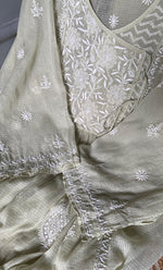 Load image into Gallery viewer, Sehmat Women's Lakhnavi Handcrafted Kota Cotton Semi - Stitched Angrakha And Dupatta Set- HONC0307361