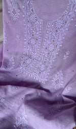 Load image into Gallery viewer, Women's Lakhnavi Handcrafted Mul Chanderi Chikankari Full Suit Material - HONC0282288