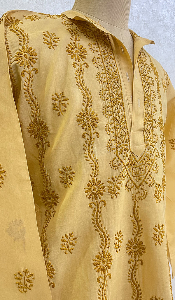 Men's Lucknowi Handcrafted Cotton Chikankari Kurta - NCO53227