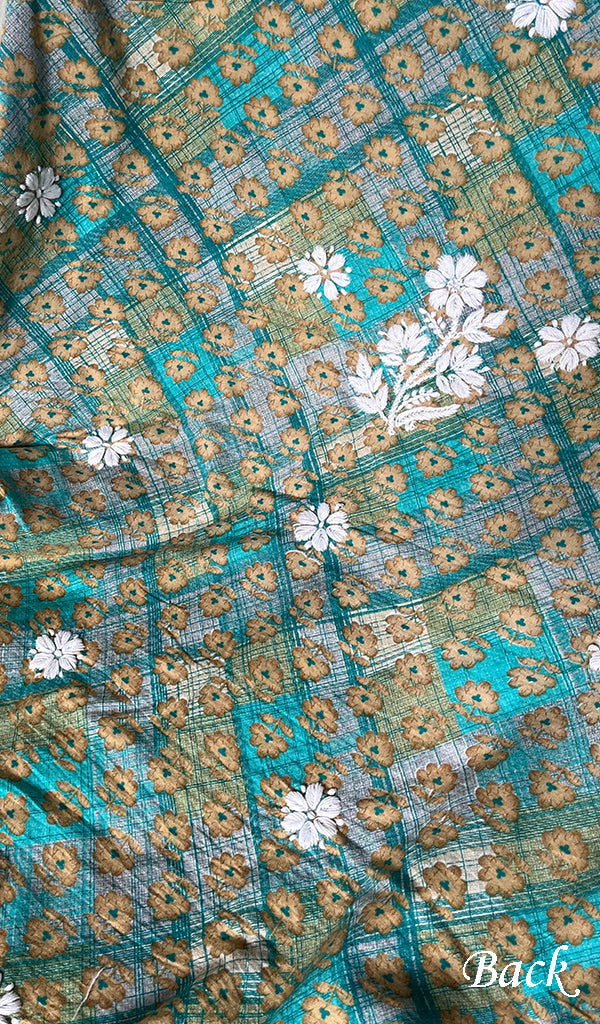 Women's Lakhnavi Handcrafted Cotton Chikankari Unstitched Kurti Fabric - HONC0284380