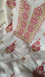Load image into Gallery viewer, Women's Lakhnavi Handcrafted Mul Chanderi Unstitched Kurta And Dupatta Set - HONC0266914