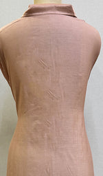 将图像加载到图库查看器中, Fiza Women's Lakhnavi Handcrafted Chanderi Silk Semi- Stiched Chikankari Top - HONC0127623