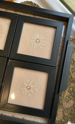 Load image into Gallery viewer, Chikankari Tray with Four Coasters - HONC0254716