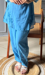 Load image into Gallery viewer, Rashida Women's Lakhnavi Handcrafted Muslin Chikankari Kurta And Pant Set - HONC0300558