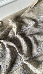 Load image into Gallery viewer, Saziya Women's Lakhnavi Handcrafted Mul Chanderi Semi - stitched Chikankari Full Suit Material - HONC0321286